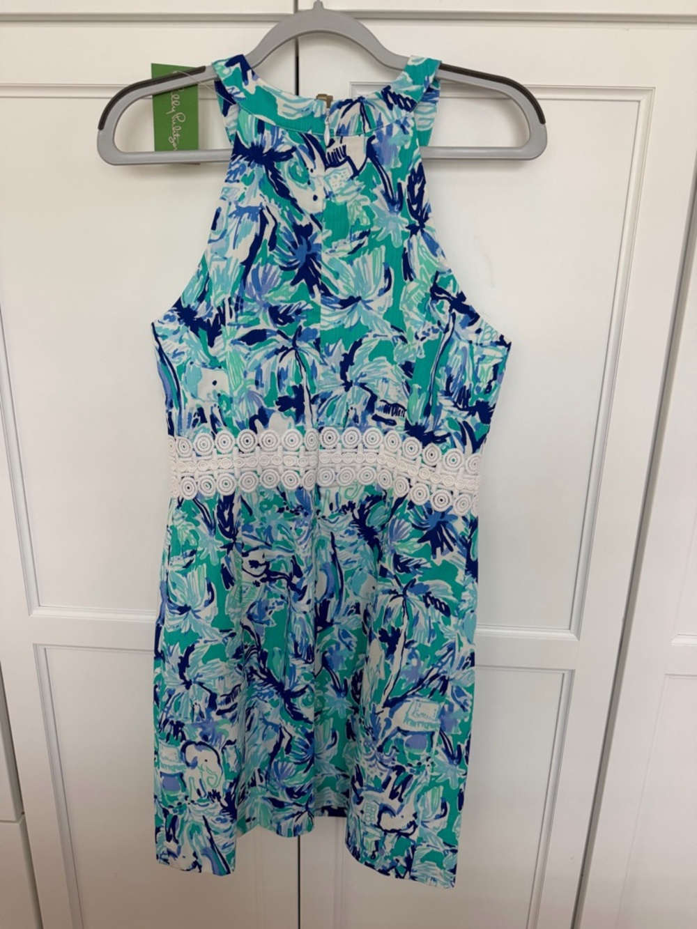 Lilly Pulitzer Aqua, Navy & White Printed Mini Dress - Picture 3 of 5